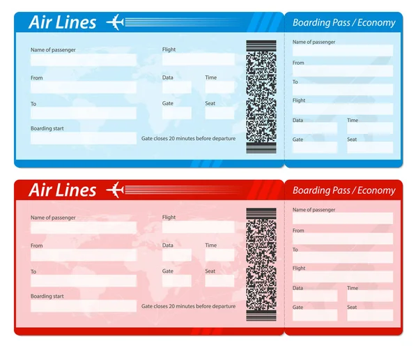 Ilustração vetorial criativa do bilhete de embarque de avião isolado em fundo transparente. Design de arte para viajar de avião. Abstrato conceito gráfico código de barras QR2 elemento de código . — Vetor de Stock