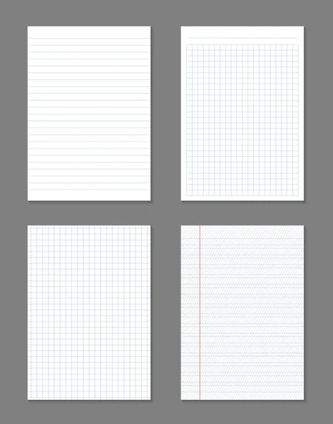 Творчі Векторні ілюстрації реалістичного квадрату, вишиті паперові чисті аркуші, встановлені ізольовані на прозорому фоні. Художні лінії дизайну, ноутбук сторінок сітки з маркою. Абстрактний концепт графічний елемент — стоковий вектор