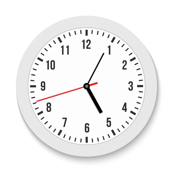 Ilustración vectorial creativa de la vista superior simple reloj clásico de oficina de pared aislado sobre fondo transparente. Plantilla de tiempo de diseño de arte primer plano maqueta. Concepto abstracto gráfico en sentido horario, elemento — Vector de stock