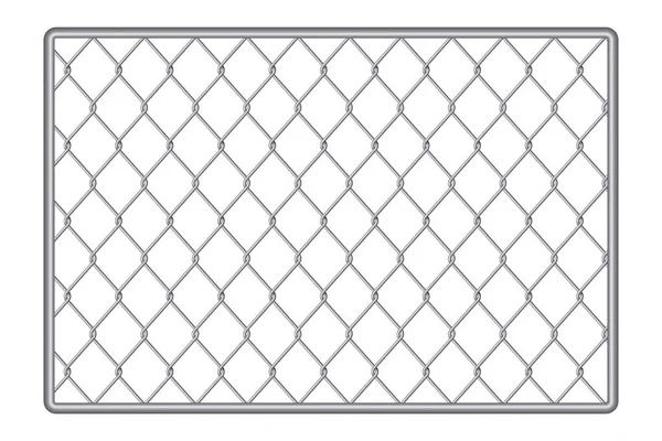 Creatieve vectorillustratie van de keten link hek draad mesh stalen metaal geïsoleerd op transparante achtergrond. Art design poort gemaakt. Gevangenis barrière, beveiligde eigenschap. Abstract begrip grafisch element — Stockvector