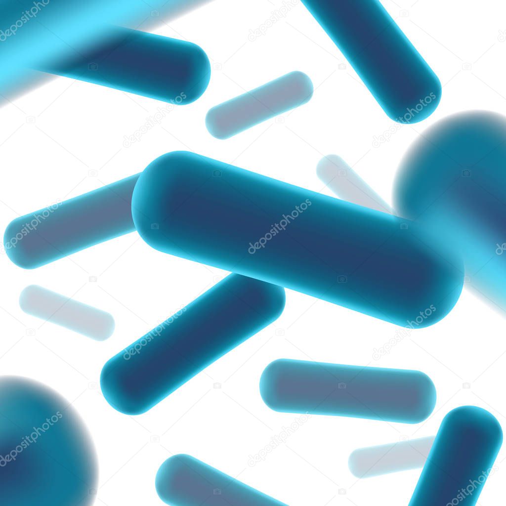 Creative vector illustration of probiotics bacteria isolated on background. Art design microscopic bacteria closeup. Concept healthy nutrition ingredient for therapeutic purposes graphic element