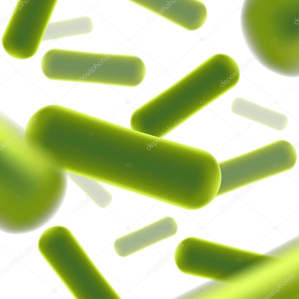 Creative vector illustration of probiotics bacteria isolated on background. Art design microscopic bacteria closeup. Concept healthy nutrition ingredient for therapeutic purposes graphic element