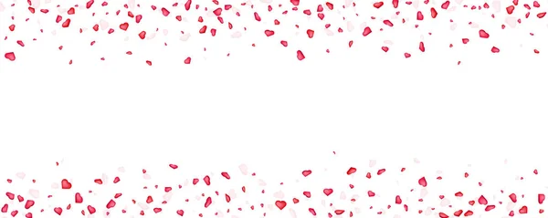 Ilustração vetorial criativa de confetes cardíacos, pétalas de namorados felizes caindo isoladas em fundo transparente. Design de arte para o dia das mulheres. Abstrato conceito gráfico sem costura elemento padrão — Vetor de Stock