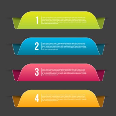 Saydam arka plan üzerinde izole infographics şablon adım yaratıcı vektör Illustration. Sanat tasarım. Soyut kavram iş, eğitim, web, el ilanları, afişler, broşürler grafik öğesi
