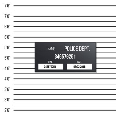 Creative vector illustration of police lineup, mugshot template with a table isolated on transparent background. Art design silhouette of anonymous. Abstract concept graphic element clipart