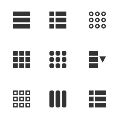 Hamburger UI, Ux menü kullanıcı arabirimi hareket simgeleri arka plan üzerinde izole yaratıcı vektör Illustration. Sanat Tasarım web navigasyon arayüzü düğme denetimleri. Soyut kavram grafik öğesi