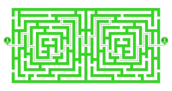 Творческая векторная иллюстрация лабиринта, лабиринта с входом и выходом изолированы на прозрачном фоне. Арт дизайн. Абстрактная концепция ведет в тупик, вход, выход, правильный путь
