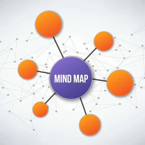 Ilustração vetorial criativa do modelo de infográfico de mapa mental isolado em fundo transparente com lugar para o seu conteúdo. Design de arte. Elemento gráfico do conceito abstrato —  Vetores de Stock