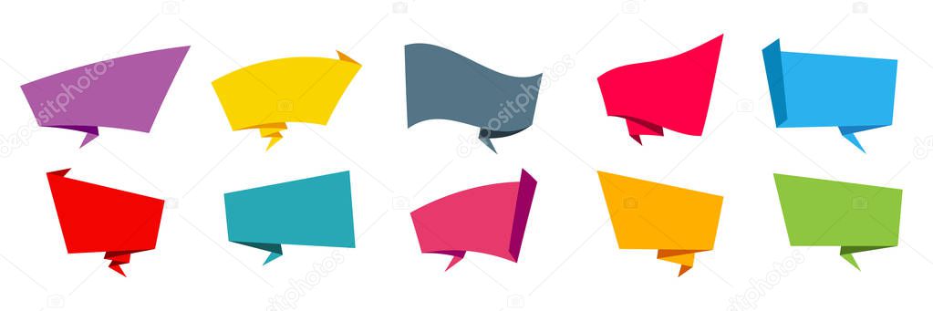 Creative vector illustration of representing label stickers banners tag set collection isolated on transparent background. Art design in flat style with bright color. Abstract concept graphic element.