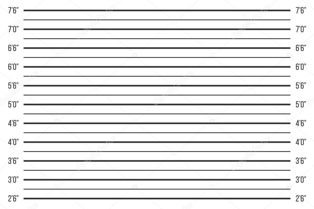 Creative vector illustration of police lineup, mugshot template with a table isolated on transparent background. Art design silhouette of anonymous. Abstract concept graphic element