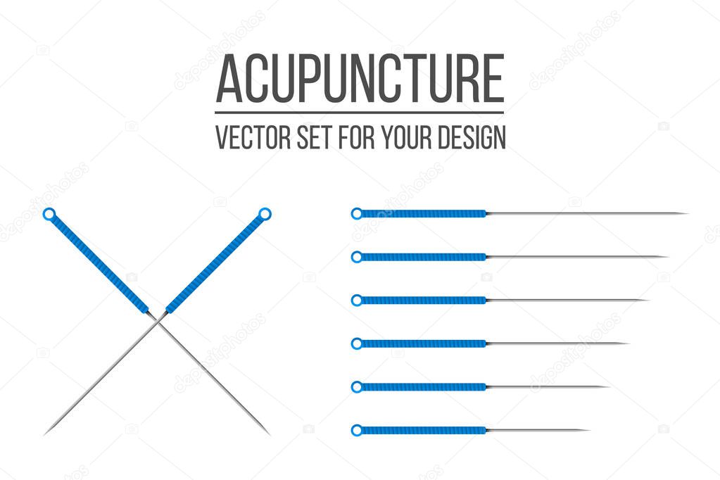 Creative vector illustration of acupuncture therapy isolated on transparent background. Art design spa treatments. Abstract concept graphic element.