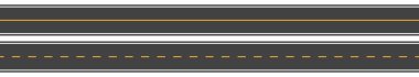 Creative vector illustration of horizontal straight seamless roads isolated on transparent background. Art design modern asphalt repetitive highways. Road asphalt highway street seamless element. clipart