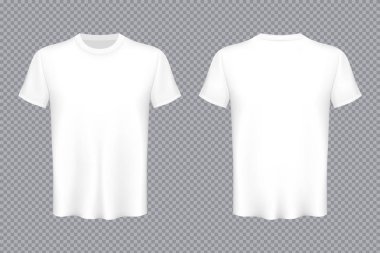 Yaratıcı vektör çizim renkli T-shirt üzerinde şeffaf arka plan izole ayarla. Sanat Tasarım boş mockup reklam şablonu. Soyut kavram grafik üstten görünüm yazdırma öğesi.