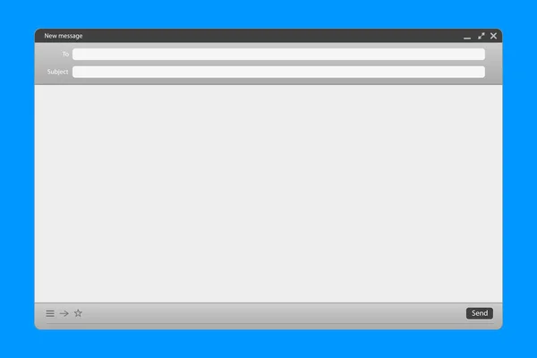 Креативная векторная иллюстрация интерфейса электронной почты с формой отправки, выделенной на прозрачном фоне. Арт-дизайн E-mail blank mockup template. Интерфейс веб-панели Abstrab Concept . — стоковый вектор
