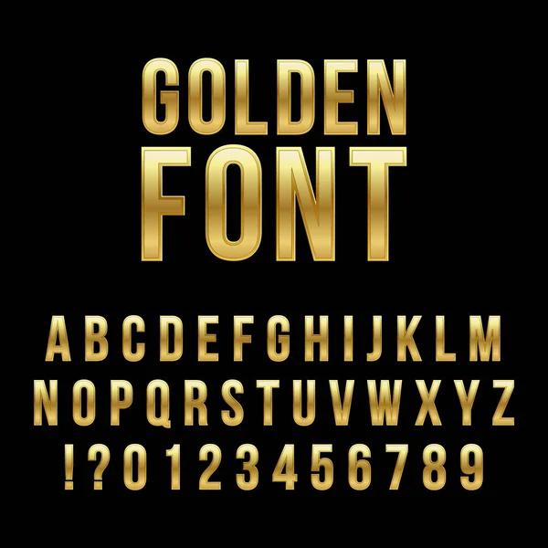 Creative vector illustration of golden glossy font, gold alphabet, metal typeface isolated on transparent background. Art design luxury metallic typographic abc. Abstract concept graphic element. — Stock Vector