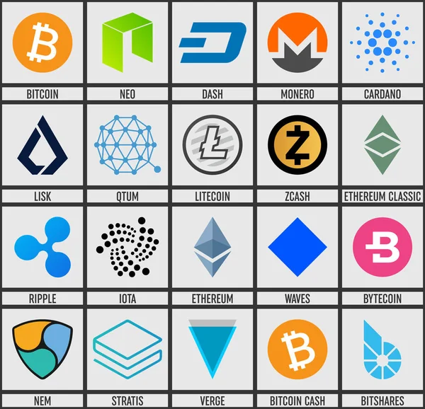 Popüler Kripto Döviz Alım blockchain logo para yaratıcı vektör çizim üzerinde izole şeffaf arka plan ayarlayın. Sanat Tasarım cryptocurrency simge, sembol. Soyut kavram grafik bitcoin öğe.