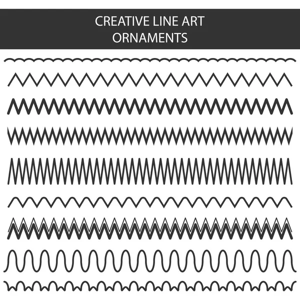 Creative vector illustration of hand drawn line frames set isolated on transparent background. Seamless doodle geometric pattern. Art design sketch ornaments. Abstract concept graphic element — Stock Vector