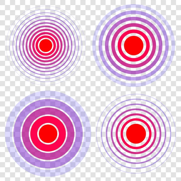 Hap hedef nokta sembolü, tıbbi ağrı kesici ilaç simgesi üzerinde şeffaf arka plan izole yaratıcı vektör Illustration. Sanat Tasarım kırmızı acı daire. Soyut ağrısı analgetic çare tıp öğesi