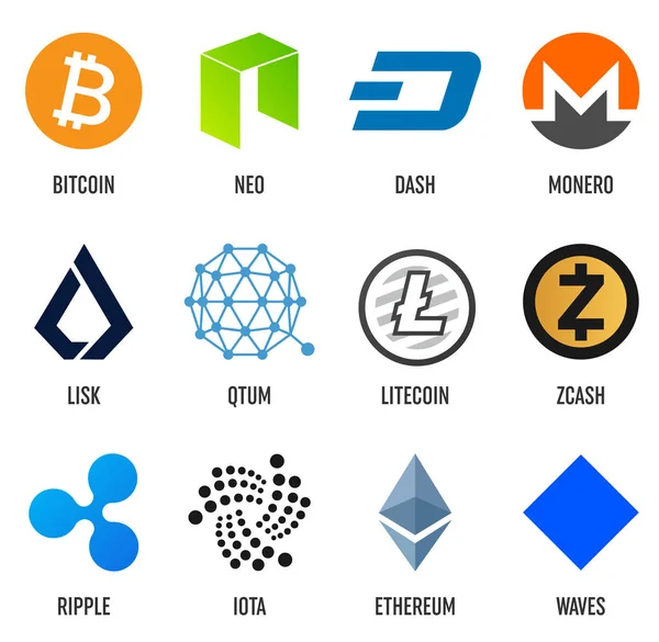 Popüler Kripto Döviz Alım blockchain logo para yaratıcı vektör çizim üzerinde izole şeffaf arka plan ayarlayın. Sanat Tasarım cryptocurrency simge, sembol. Soyut kavram grafik bitcoin öğe.