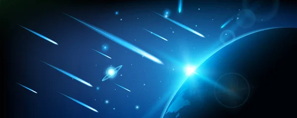 Kreative Vektorillustration des fliegenden kosmischen Meteors, Planetoiden, Kometen, Feuerball isoliert auf transparentem Hintergrund. Feuerball-Kunstdesign. Weltuntergangskatastrophe. abstraktes Konzept grafisches Element — Stockvektor