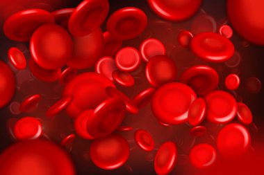 Kırmızı kan hücreleri akışı, mikrobiyolojik tıbbi eritrosit arka plan yaratıcı vektör Illustration. Sanat tasarım tıp. Soyut kavram grafik bilim öğesi