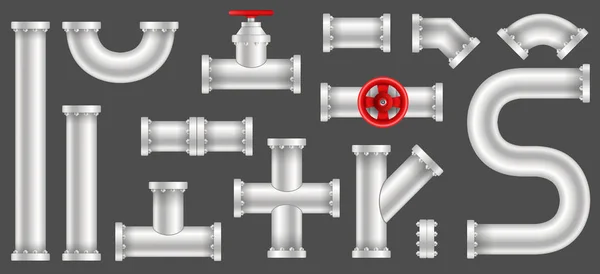 Plastik su, petrol, doğalgaz boru hattı, boru kanalizasyon şeffaf arka plan üzerinde izole yaratıcı vektör Illustration. Sanat tasarım soyut kavram grafik creleri, kapı Vana, bağlantı parçaları, musluk öğesi — Stok Vektör