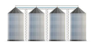 Tarım silo depo tahıl depolama Asansör üzerinde şeffaf arka plan izole için yaratıcı vektör Illustration. Sanat tasarım çiftlik şablonu. Soyut kavram grafik buğday, Mısır tank öğesi