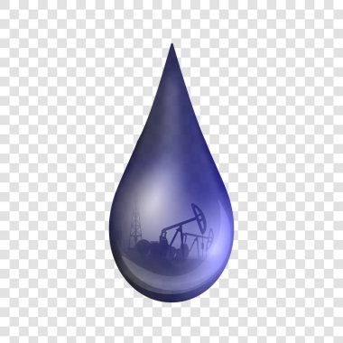 Yaratıcı vektör Illustration petrol damla, damlacık bir ham benzin veya pompa sanayi, şeffaf arka plan üzerinde izole varil petrol. Sanat tasarım şablonu. Soyut kavram grafik öğesi