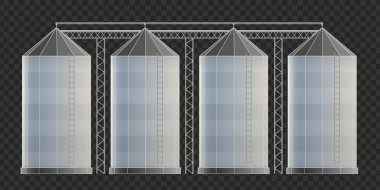 Tarım silo depo tahıl depolama Asansör üzerinde şeffaf arka plan izole için yaratıcı vektör Illustration. Sanat tasarım çiftlik şablonu. Soyut kavram grafik buğday, Mısır tank öğesi
