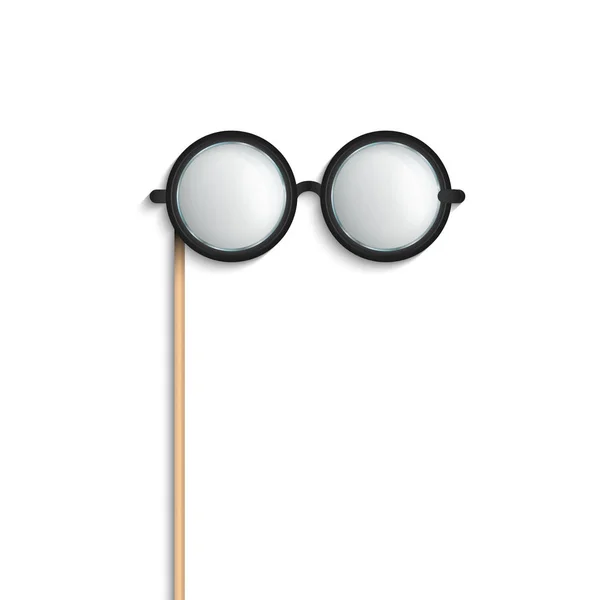 Δημιουργική διανυσματικά εικονογράφηση του stick γυαλιά, γυαλιά photobooth στηρίγματα απομονώνονται σε διαφανές φόντο. Τέχνη σχεδιασμού αστεία μεταμφίεση πρότυπο. Αφηρημένη έννοια γραφικών εξάρτημα — Διανυσματικό Αρχείο