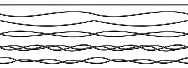 Illustrazione creativa vettoriale di realistici cavi elettrici rete flessibile, cavi di alimentazione industriale di connessione isolati su sfondo trasparente. Arte di design. Elemento grafico astratto del concetto — Vettoriale Stock