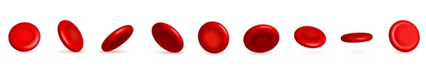 Kırmızı kan hücreleri akışı, Beyaz şeffaf arka plan üzerinde izole mikrobiyolojik tıbbi eritrosit yaratıcı vektör Illustration. Sanat tasarım tıp. Soyut kavram grafik bilim öğesi — Stok Vektör