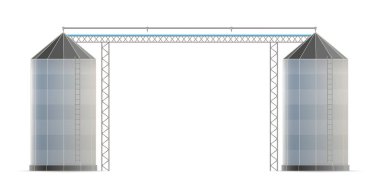 Tarım silo depo tahıl depolama Asansör üzerinde şeffaf arka plan izole için yaratıcı vektör Illustration. Sanat tasarım çiftlik şablonu. Soyut kavram grafik buğday, Mısır tank öğesi