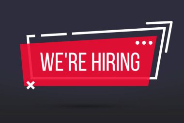 Biz yaratıcı vektör çizim işe - bizim takım metin afiş üzerinde şeffaf arka plan izole katılın. Sanat tasarım iş işe şablonu. Soyut kavram iş vacancy reklam