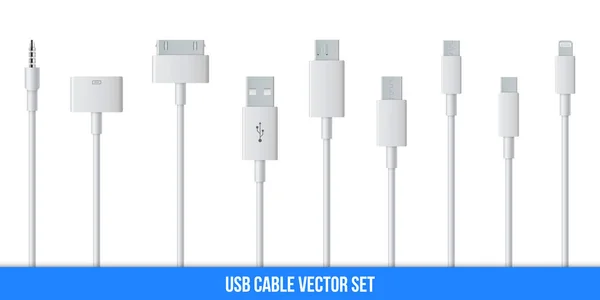 Kreative Vektor-Illustration von Handy-USB-Ladestecker Kabel isoliert auf transparentem Hintergrund. Art Design Smartphone Universal-Ladegerät Zubehör. Typ-C-Schnittstellen, Verbindungselement für Ports — Stockvektor