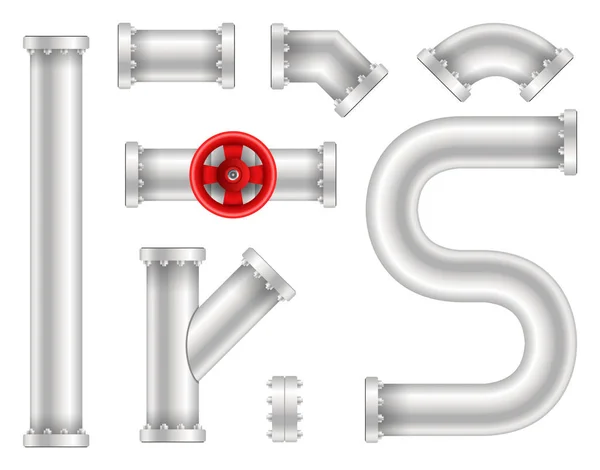 Plastik su, petrol, doğalgaz boru hattı, boru kanalizasyon şeffaf arka plan üzerinde izole yaratıcı vektör Illustration. Sanat tasarım soyut kavram grafik creleri, kapı Vana, bağlantı parçaları, musluk öğesi — Stok Vektör