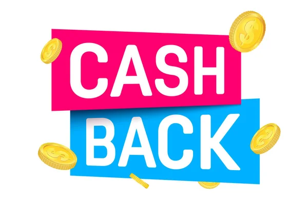 Creative Vektorové Ilustrace Hotovosti Zpět Cashback Peníze Náhrady Značky Izolované — Stockový vektor