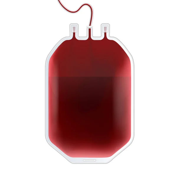 Illustrazione vettoriale creativa di Blood Bag con tipo, contenitore di plastica per plasma isolato su sfondo trasparente. Modello di design artistico. Concetto astratto elemento clinico di medicina grafica — Vettoriale Stock