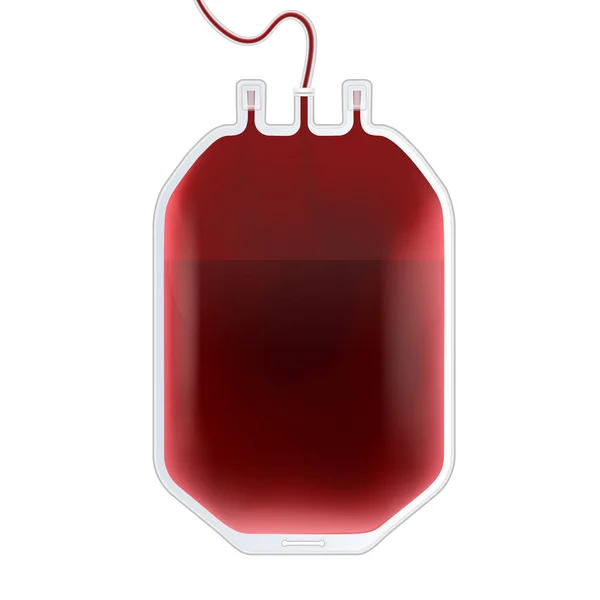 Ilustração vetorial criativa de Saco de Sangue com tipo, recipiente plástico para plasma isolado em fundo transparente. Modelo de design de arte. Abstrato conceito gráfico medicina clínica elemento — Vetor de Stock