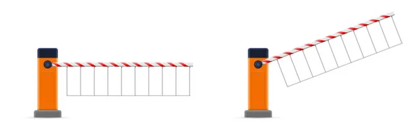 Creative vektorové ilustrace otevřené, uzavřené parkování auto bariéra gate set stopku izolované na průhledné pozadí. Umění designu ulici zastávka hranice. Abstraktní pojem grafický prvek — Stockový vektor