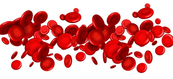 Illustrazione vettoriale creativa del flusso di globuli rossi, sfondo di eritrociti medici microbiologici. Medicina d'arte. Concetto astratto elemento di scienza grafica — Vettoriale Stock