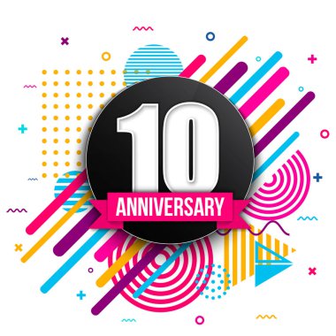 Yıldönümü logo kutlama işareti farklı tarihler üzerinde şeffaf arka plan izole ile yaratıcı vektör Illustration. Sanat tasarım modern Doğum günü, parti şablonu. Soyut kavram grafik öğesi