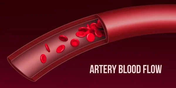 Ilustração vetorial criativa do fluxo de fluxo de hemácias arteriais, vaso eritrocitário médico microbiológico isolado em segundo plano. Medicina de design de arte. Concepção abstrata elemento científico gráfico —  Vetores de Stock