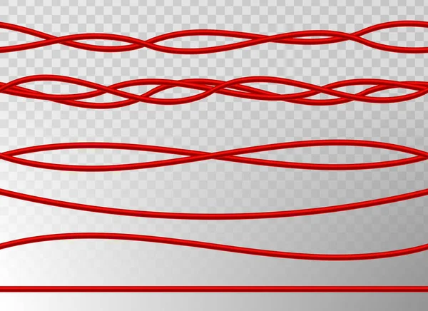 Ilustración vectorial creativa de cables eléctricos realistas red flexible, cables de energía de conexión industrial aislados sobre fondo transparente. Diseño de arte. Concepto abstracto elemento gráfico — Vector de stock