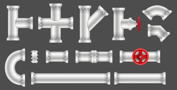 Plastik su, petrol, doğalgaz boru hattı, boru kanalizasyon şeffaf arka plan üzerinde izole yaratıcı vektör Illustration. Sanat tasarım soyut kavram grafik creleri, kapı Vana, bağlantı parçaları, musluk öğesi — Stok Vektör