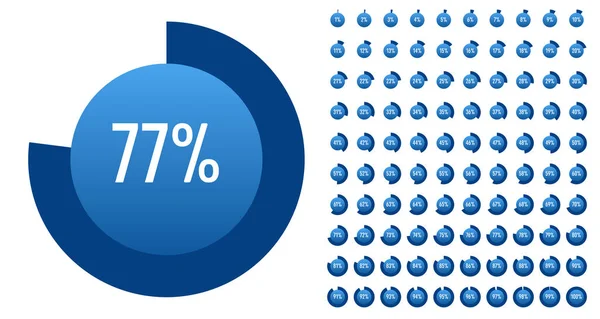 Kreative Vektorillustration der Kreisdiagramme 0 bis 100, isoliert auf transparentem Hintergrund. art design web, ui, pie charts infographic template. abstraktes Konzept grafisches Element — Stockvektor