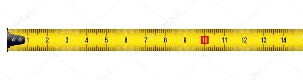 Creative vector illustration of tape measure, measuring tool, ruler, meter isolated on transparent background. Art design roulette template. Abstract concept graphic element