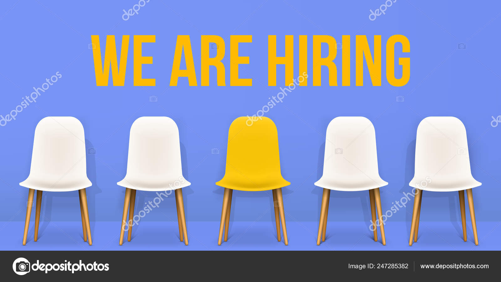 Creative vector illustration of we are hiring - recruiting concept,  resources job employment career jobless interview, chairs isolated on  background. Art design template. Abstract graphic element Stock Vector  Image by ©MIKHAIL_GRACHIKOV #247285382