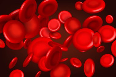 Kırmızı kan hücreleri akışı, mikrobiyolojik tıbbi eritrosit arka plan yaratıcı vektör Illustration. Sanat tasarım tıp. Soyut kavram grafik bilim öğesi