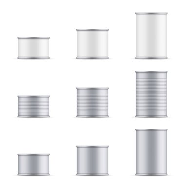 Yaratıcı vektör çizim metal konserve ton balığı üst ve ön görünüm üzerinde şeffaf arka plan izole. Sanat tasarım gıda alüminyum, çelik ambalaj şablonu kadar sahte. Soyut kavram grafik öğesi